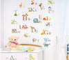 Image of Alphabet & cute animals Removable Wall Sticker