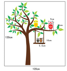 Cot Side Tree with Owls Kids DIY Removable Wall Decal HM Wall Sticker