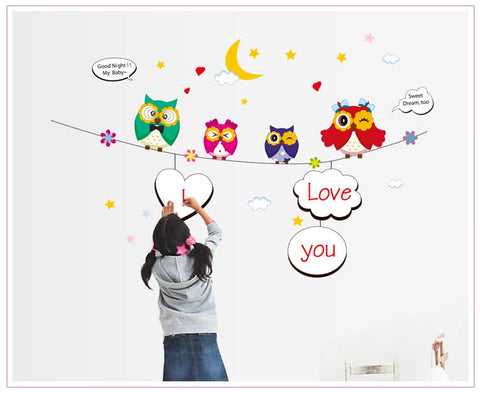 Owls  Kids wall decals Removable Wall Sticker
