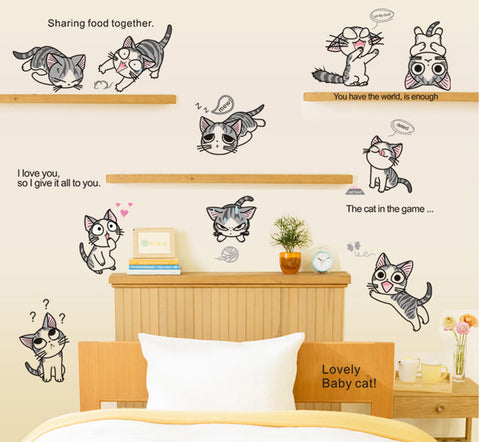 10 KITTY CAT  Nursery / Kids Removable Wall Sticker Wall Art  wall decals
