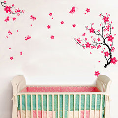 Cherry Blossom & Butterflies Removable Wall Decal Wall Sticker