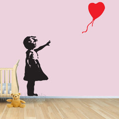 Little Girl & Floating Balloon - Banksy Inspired Wall Decal