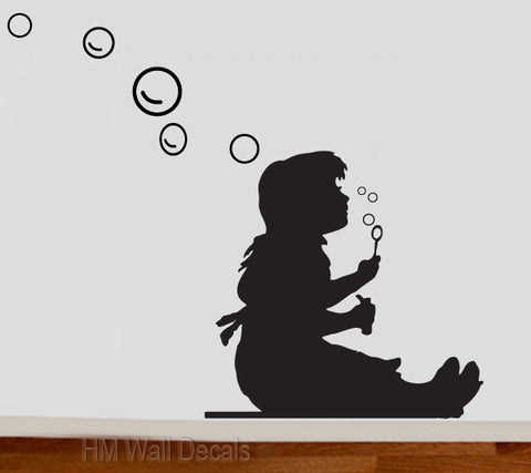 Bubble Girl  - Banksy Inspired Wall Decal