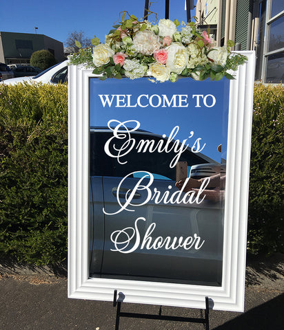 PERSONALISED / Customised Bridal Shower mirror Sticker wedding decal