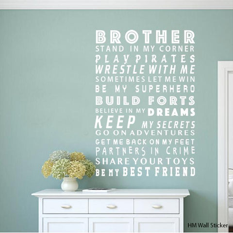 BROTHER Removable Wall Decals Wall Art