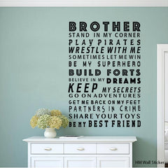 BROTHER Removable Wall Decals Wall Art
