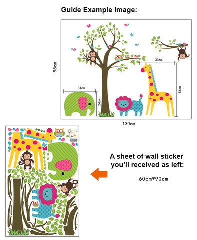 Safari Scene Nursery or Kids room DIY Removable Wall Decal HM Wall Sticker HM Wall Sticker