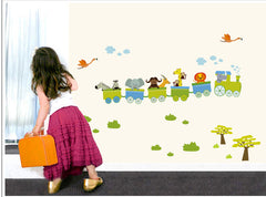 Animal Train Nursery / Kids Removable Wall Sticker Wall Art  wall decals