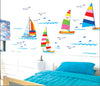 Image of Yatcht and Seagulls Removable Wall Sticker