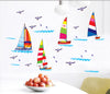 Image of Yatcht and Seagulls Removable Wall Sticker