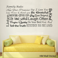 Family Rules Wall Art Decal for home Removable Wall Sticker