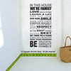 Image of HOUSE RULE WALL QUOTE DECAL for your home or business