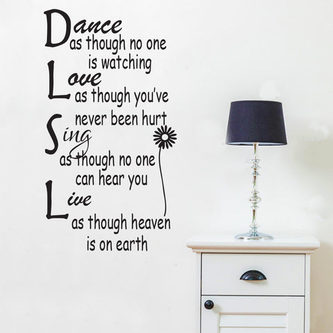 Inspirational Quote Wall ecal Removable wall sticker Mural