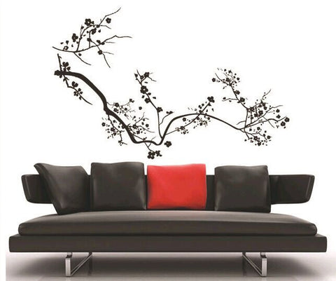 Blossom Branch in Black wall decals Removable Wall Sticker
