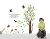Image of 123 CM HEIGH TREE & 6 BIRDS Wall Art Decal & Quote, bring natural life to you