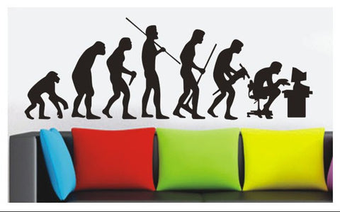 Human Evolution  Wall Art  wall decals Removable Wall Sticker in Black