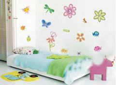 Butterflies, florals Nursery wall decals Removable Wall Sticker
