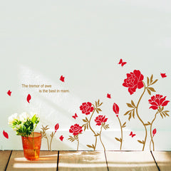 Red Flower Removable Wall sticker  HM Wall decal Mural