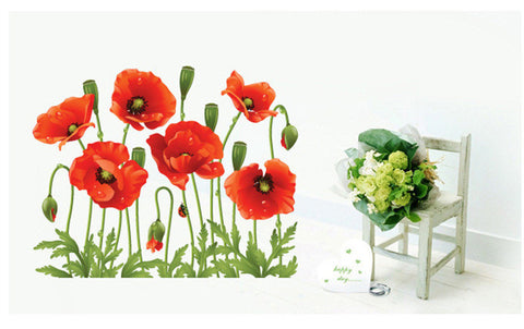 POPPY FLOWER Wall decals Removable Wall Sticker