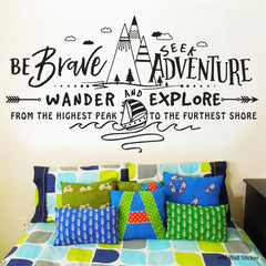Be Brave Seek Adventure Wall Decal Kids Room Removable Wall Sticker