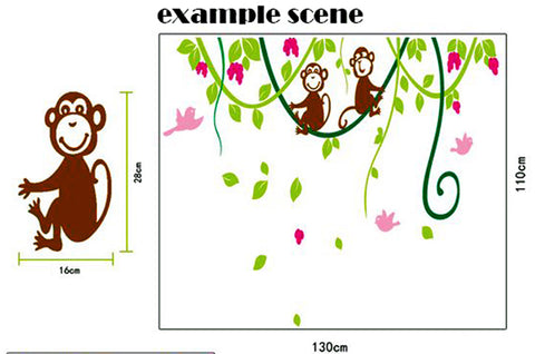 Monkey & Vine Removable Wall Sticker for Kids room