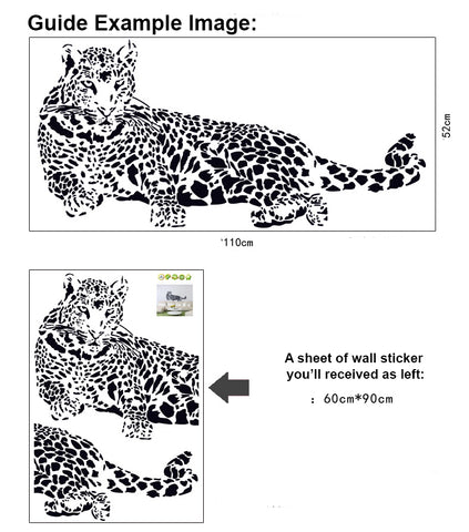 LEOPARD in Black wall decals  wall decals Removable Wall Sticker