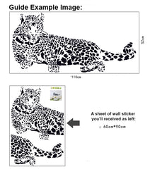 LEOPARD in Black wall decals  wall decals Removable Wall Sticker
