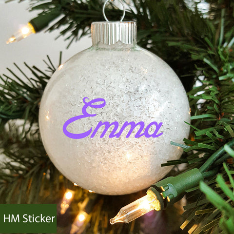Personalised Name Christmas Ornaments Bauble Sticker