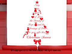 Quote Christmas Tree wall decal wall sticker, great gift