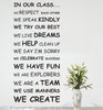 Image of CLASS RULE Wall Quote Decal for School Wall Sticker Wall Mural