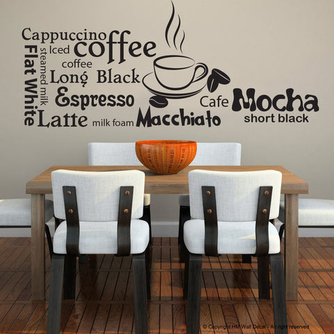 Coffee Quote Wall Stickers Vinyl Sign Decal HM Wall Decal