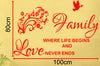 Image of "FAMILY Where life begins and love never ends" Quote Removable wall decal