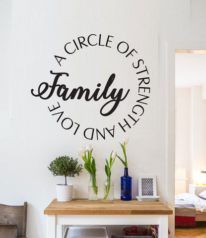 Family, A Circle of Strength and Love Removable Wall Decal HM Decal