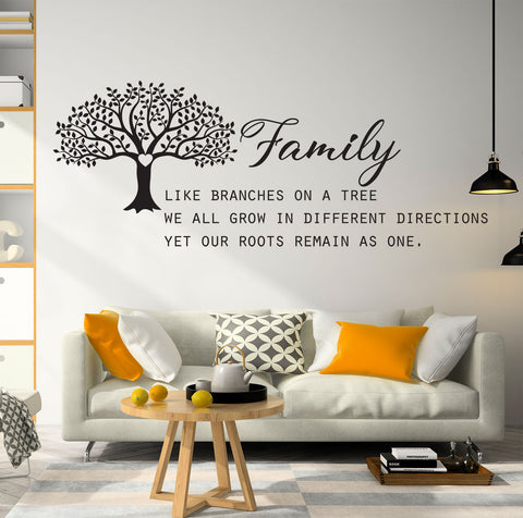 "Family like branches on a Tree...." Removable HM Wall Decal Wall Sticker Mural