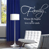 Image of Family where life begins & love never ends - wall quote decal