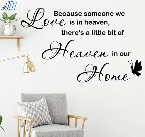 "Heaven in our home..." - Quote Lettering Wall Art Removable wall sticker Mural