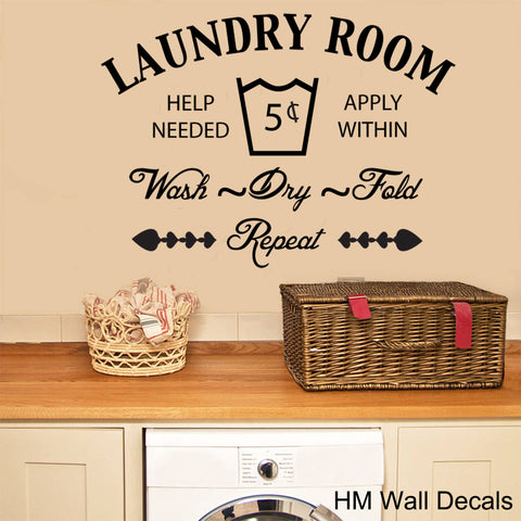 Laundry room  Quote Removable wall decal