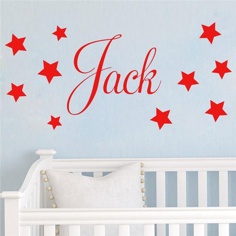 Personalised name and stars Nursery Removable wall stickers wall decal Mural