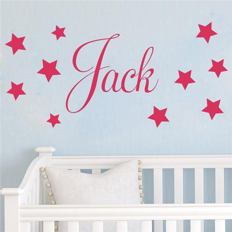 Personalised name and stars Nursery Removable wall stickers wall decal Mural