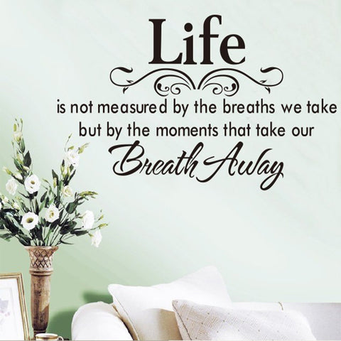 Life Quote Wall Sticker Posters Wall Art Letters Removable Vintage Quotes Home Decals
