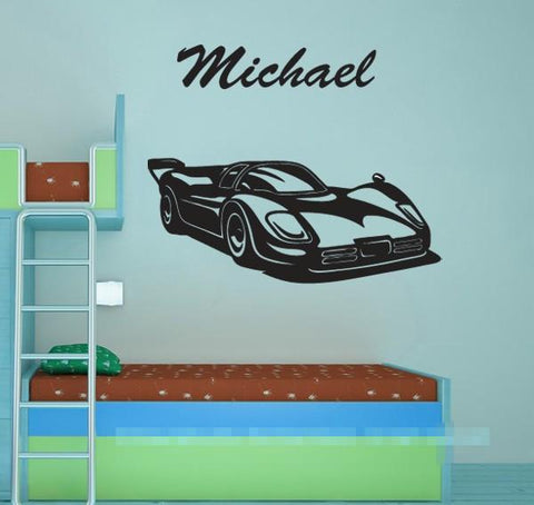 Personalise name and car Wall Decals