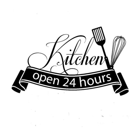 Kitchen Open 24 Hours Wall decal removable Mural