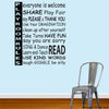 Image of Playroom Rules Wall Art Decal for home or School and Kindergarden