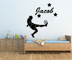 Customize name with football player wall sticker