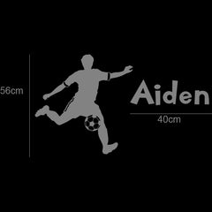Customised NAME & SOCCER player Removable Wall Sticker vinyl decal