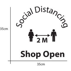 Shop Open window Social Distancing  Vinyl Lettering sticker
