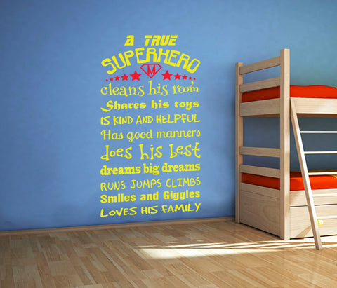 Superhero Rules Removable wall sticker wall decal