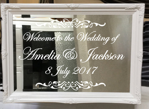 PERSONALISED / Customised wedding mirror Sticker