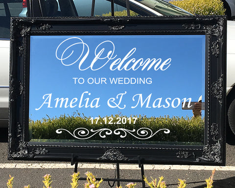 PERSONALISED / Customised wedding mirror Sticker