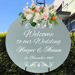 Customised / Personalised wedding  welcome sign decal